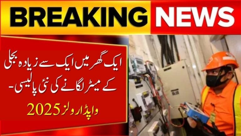 Today Govt Launch New Policy for Installing Multiple Electricity Meters at One Home – WAPDA Rules 2025
